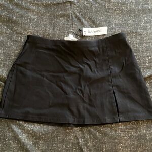 Garage Black Mini Skirt with Front Slit